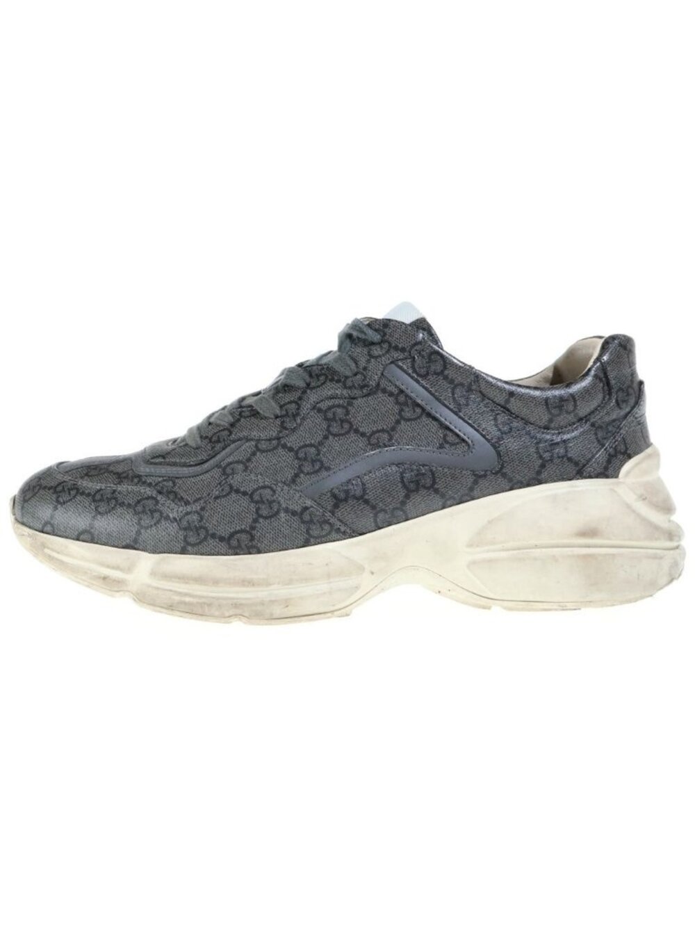 Gucci Rhyton Monogram Low-Top Sneakers GG Logo Chunky Sole Gray